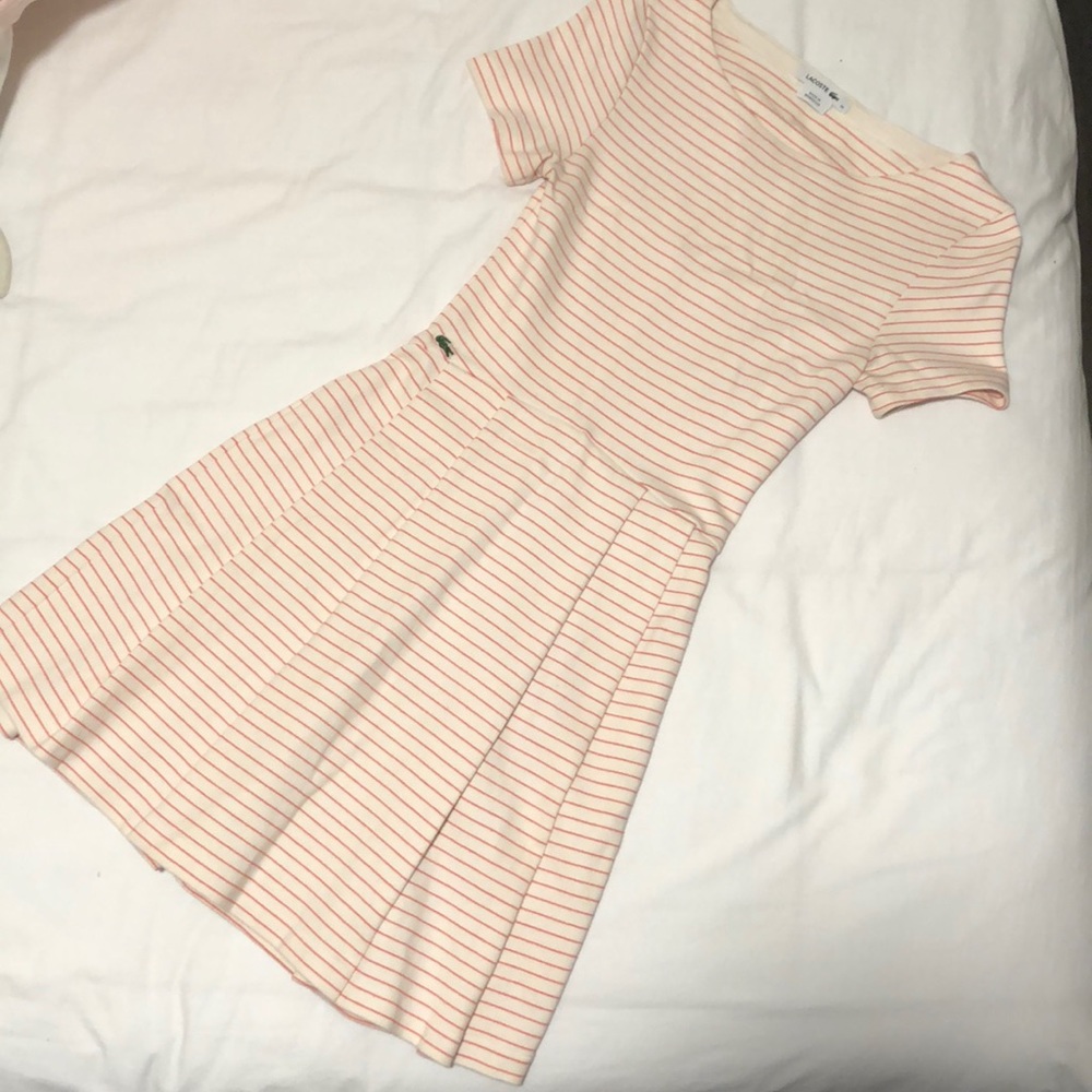 Lacoste mini striped dress with back cutout